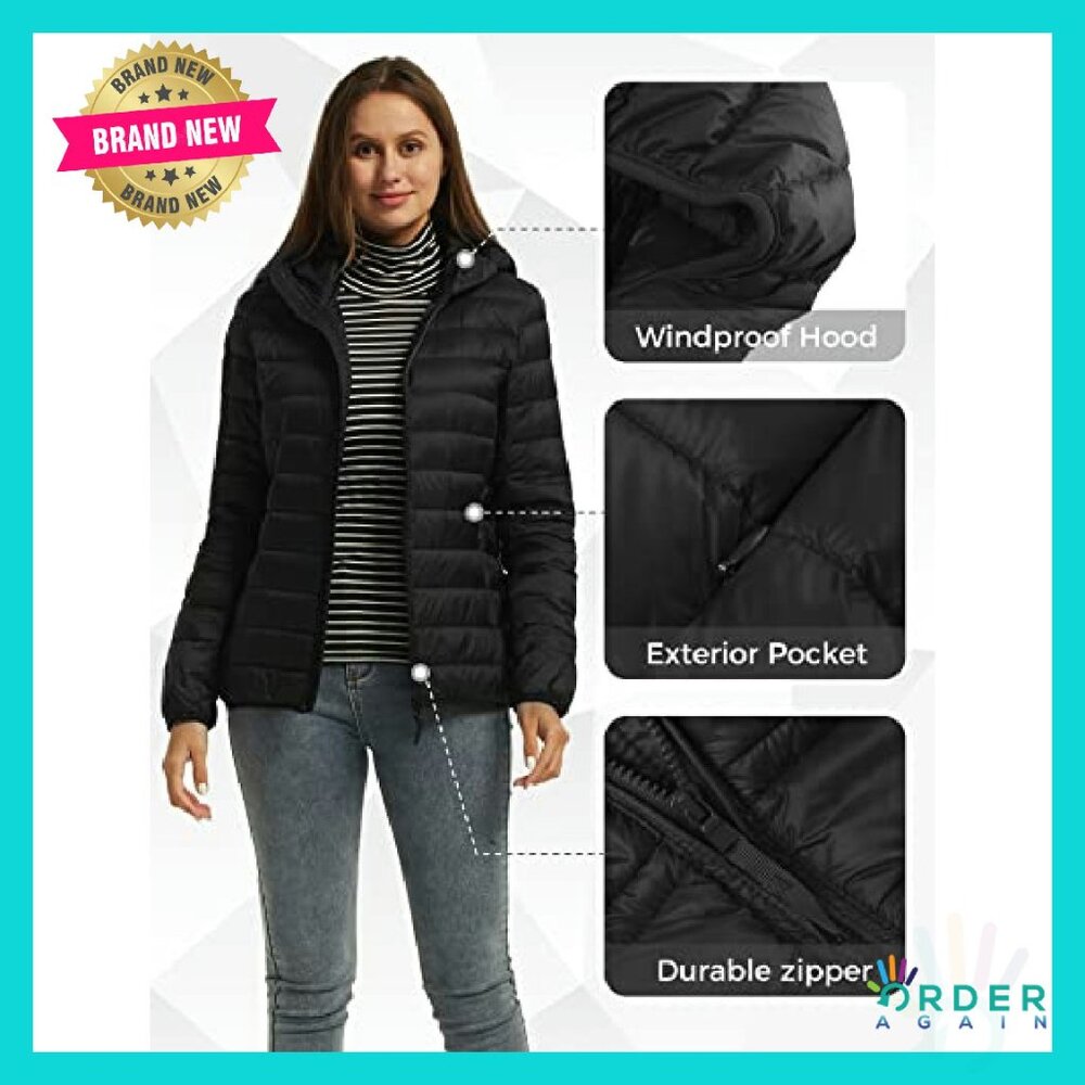 Ultra Lightweight Packable Down Puffer Jacket Hoo… - image 7